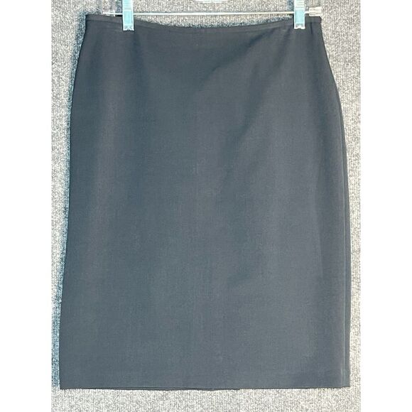 Slates Essentials Mini Pencil Skirt High Waisted Back Slit Stretch Black Women 6 - Picture 1 of 12